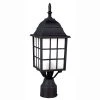 San Gabriel 1-Light Black Outdoor Lamp Post Lantern Mount with Frosted Glass by Bel Air Lighting -GlowNest Shop black bel air lighting post lanterns 4421 bk 64 1000