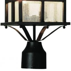 Huntington 2-Light Black Outdoor Lamp Post Lantern Mount with Seeded Glass by Bel Air Lighting -GlowNest Shop black bel air lighting post lanterns 4639 bk 4f 1000