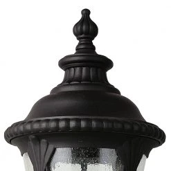 Commons 3-Light Black Outdoor Lamp Post Lantern Mount with Seeded Glass by Bel Air Lighting -GlowNest Shop black bel air lighting post lanterns 5047 bk 4f 1000