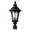 Commons 3-Light Black Outdoor Lamp Post Lantern Mount with Seeded Glass by Bel Air Lighting