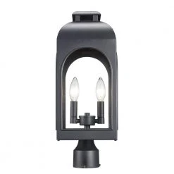 Presence 2-Light Black Outdoor Lamp Post Lantern Mount with Clear Glass by Bel Air Lighting