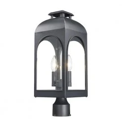 Presence 2-Light Black Outdoor Lamp Post Lantern Mount with Clear Glass by Bel Air Lighting -GlowNest Shop black bel air lighting post lanterns 51284 bk c3 1000