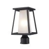 Kingsbury 1-Light Black Outdoor Lamp Post Lantern Mount with Frosted Glass by Bel Air Lighting 2 Kingsbury 1-Light Black Outdoor Lamp Post Lantern Mount with Frosted Glass by Bel Air Lighting -GlowNest Shop black bel air lighting post lanterns 51393 bk 64 1000