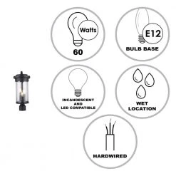 Carmel 3-Light Black Metal Hardwired Outdoor Weather Resistant Post Light with No Bulbs Included by Bel Air Lighting -GlowNest Shop black bel air lighting post lanterns 51413 bk 40 1000