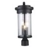 Carmel 3-Light Black Metal Hardwired Outdoor Weather Resistant Post Light with No Bulbs Included by Bel Air Lighting 1 Carmel 3-Light Black Metal Hardwired Outdoor Weather Resistant Post Light with No Bulbs Included by Bel Air Lighting -GlowNest Shop black bel air lighting post lanterns 51413 bk 64 1000