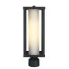 Adler 1-Light Black Metal Hardwired Outdoor Weather Resistant Post Light with No Bulbs Included by Bel Air Lighting