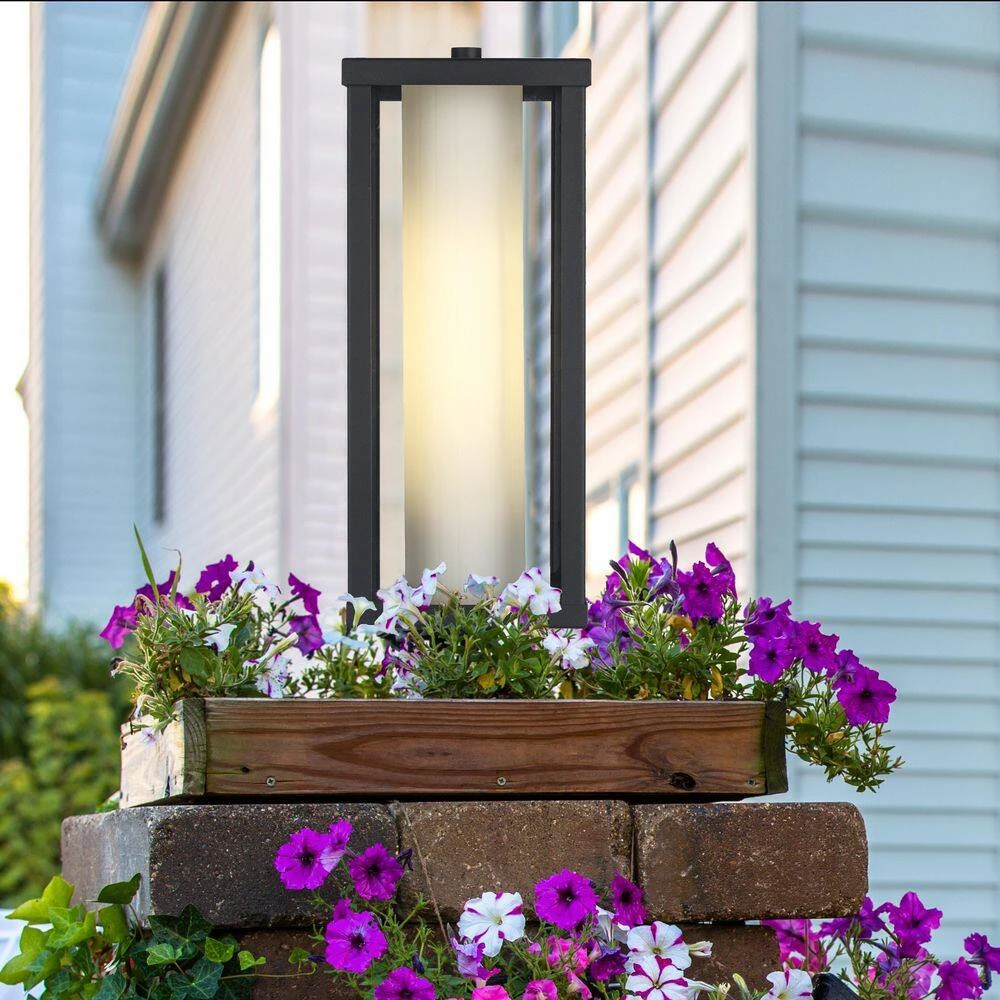 Adler 1-Light Black Metal Hardwired Outdoor Weather Resistant Post Light with No Bulbs Included by Bel Air Lighting 4 Adler 1-Light Black Metal Hardwired Outdoor Weather Resistant Post Light with No Bulbs Included by Bel Air Lighting - Image 2