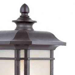San Miguel 1-Light Black Outdoor Lamp Post Lantern Mount with Tea Stained Glass by Bel Air Lighting -GlowNest Shop black bel air lighting post lanterns 5823 bk c3 1000
