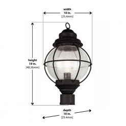 Catalina 10 in. 1-Light Black Outdoor Lamp Post Lantern Mount with Seeded Glass by Bel Air Lighting -GlowNest Shop black bel air lighting post lanterns 69905 bk 44 1000