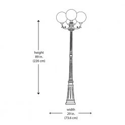 Wilshire 7.5 ft. 4-Light Black Outdoor Lamp Post Pole Lantern with Opal Acrylic Shade by Bel Air Lighting -GlowNest Shop black bel air lighting post light sets 4080 bk 77 1000