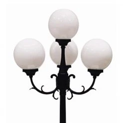 Wilshire 7.5 ft. 4-Light Black Outdoor Lamp Post Pole Lantern with Opal Acrylic Shade by Bel Air Lighting -GlowNest Shop black bel air lighting post light sets 4080 bk c3 1000