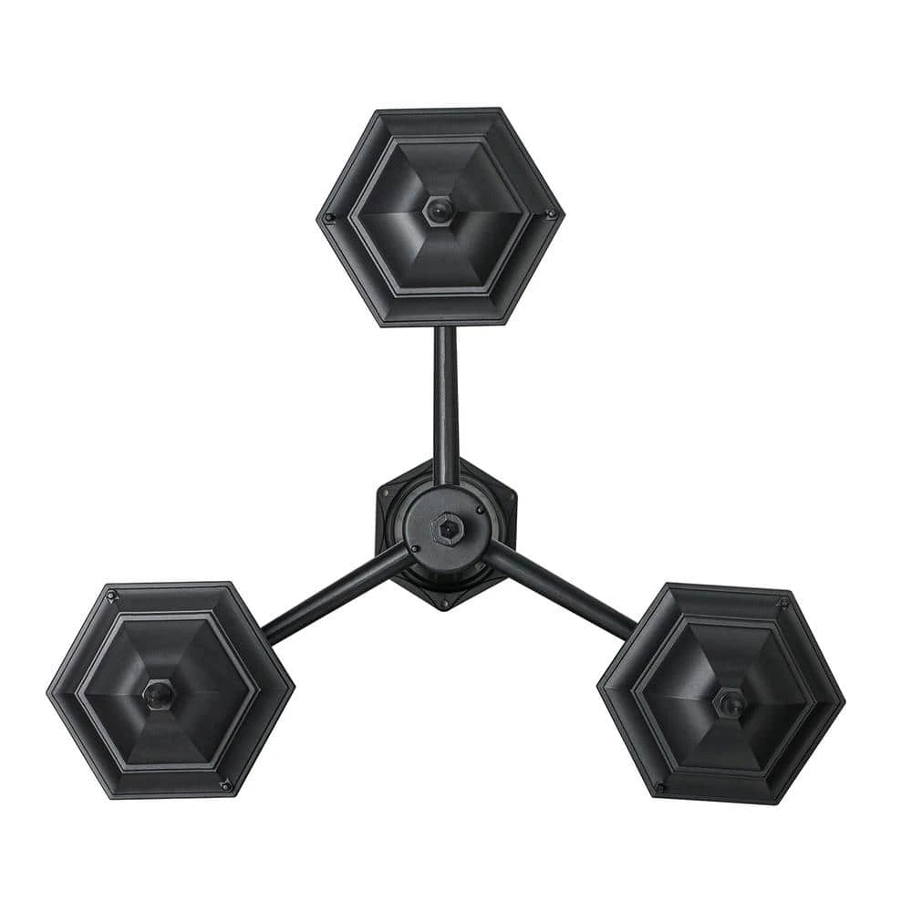 Classical 8 ft. 3-Light Black Outdoor Lamp Post Light Set with Clear Glass by Bel Air Lighting 5 Classical 8 ft. 3-Light Black Outdoor Lamp Post Light Set with Clear Glass by Bel Air Lighting - Image 4