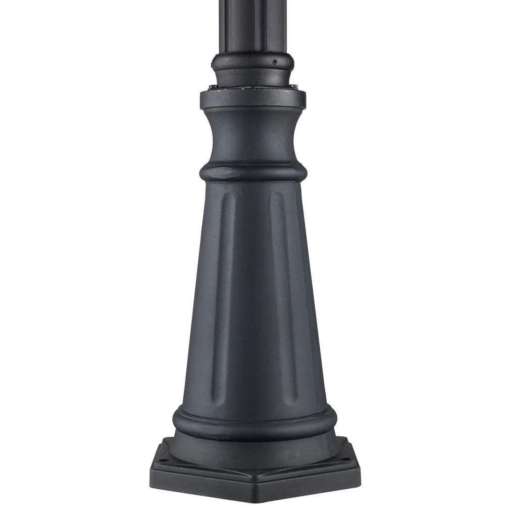 Classical 8 ft. 3-Light Black Outdoor Lamp Post Light Set with Clear Glass by Bel Air Lighting 9 Classical 8 ft. 3-Light Black Outdoor Lamp Post Light Set with Clear Glass by Bel Air Lighting - Image 8