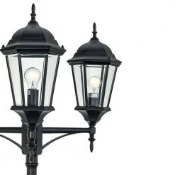 Classical 8 ft. 3-Light Black Outdoor Lamp Post Light Set with Clear Glass by Bel Air Lighting 16 Classical 8 ft. 3-Light Black Outdoor Lamp Post Light Set with Clear Glass by Bel Air Lighting -GlowNest Shop black bel air lighting post light sets 4995 bk 4f 1000