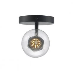 Placerville 4.5 in. 1-Light Black Bathroom Vanity Light Fixture with Geometric Socket by Bel Air Lighting -GlowNest Shop black bel air lighting vanity lighting 22231 bk 1d 1000