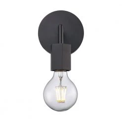 Placerville 4.5 in. 1-Light Black Bathroom Vanity Light Fixture with Geometric Socket by Bel Air Lighting