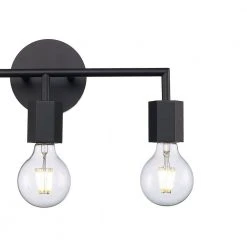 Placerville 16 in. 3-Light Black Bathroom Vanity Light Fixture with Geometric Socket by Bel Air Lighting -GlowNest Shop black bel air lighting vanity lighting 22233 bk 4f 1000