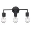 Placerville 16 in. 3-Light Black Bathroom Vanity Light Fixture with Geometric Socket by Bel Air Lighting