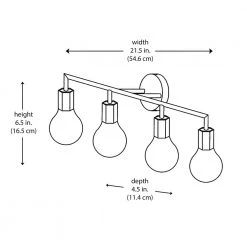Placerville 21.5 in. 4-Light Black Bathroom Vanity Light Fixture with Geometric Socket by Bel Air Lighting -GlowNest Shop black bel air lighting vanity lighting 22234 bk 77 1000