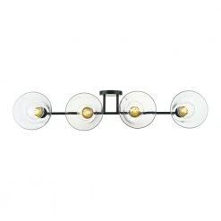 Kennedy 4-Light Black Bathroom Vanity Light Fixture with Clear Glass Shades by Bel Air Lighting -GlowNest Shop black bel air lighting vanity lighting 22244 bk 1d 1000