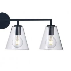 Kennedy 4-Light Black Bathroom Vanity Light Fixture with Clear Glass Shades by Bel Air Lighting -GlowNest Shop black bel air lighting vanity lighting 22244 bk 1f 1000