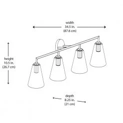 Kennedy 4-Light Black Bathroom Vanity Light Fixture with Clear Glass Shades by Bel Air Lighting -GlowNest Shop black bel air lighting vanity lighting 22244 bk 77 1000