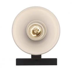 Oxnard 1-Light Black Wall Sconce Light Fixture with Frosted Glass by Bel Air Lighting -GlowNest Shop black bel air lighting vanity lighting 22291 bk 1d 1000