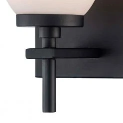 Oxnard 1-Light Black Wall Sconce Light Fixture with Frosted Glass by Bel Air Lighting -GlowNest Shop black bel air lighting vanity lighting 22291 bk 44 1000