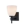 Oxnard 1-Light Black Wall Sconce Light Fixture with Frosted Glass by Bel Air Lighting