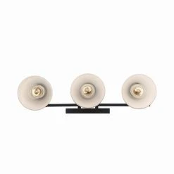 Oxnard 19.5 in. 3-Light Black Bathroom Vanity Light Fixture with Frosted Glass by Bel Air Lighting -GlowNest Shop black bel air lighting vanity lighting 22293 bk 1d 1000