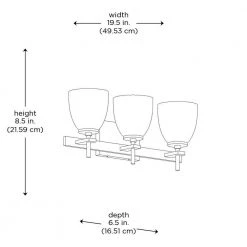 Oxnard 19.5 in. 3-Light Black Bathroom Vanity Light Fixture with Frosted Glass by Bel Air Lighting -GlowNest Shop black bel air lighting vanity lighting 22293 bk 77 1000