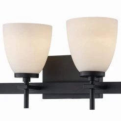 Oxnard 27.5 in. 4-Light Black Bathroom Vanity Light Fixture with Frosted Glass by Bel Air Lighting -GlowNest Shop black bel air lighting vanity lighting 22294 bk 1f 1000