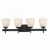 Oxnard 27.5 in. 4-Light Black Bathroom Vanity Light Fixture with Frosted Glass by Bel Air Lighting