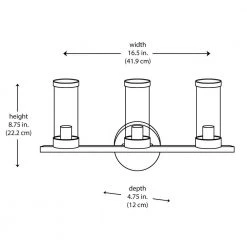 3-Light Black Bathroom Vanity Light Fixture with Clear Glass Shade and Metal Accents by Bel Air Lighting -GlowNest Shop black bel air lighting vanity lighting 71713 bk 77 1000