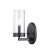 Meadowlark 1-Light Black Wall Sconce with Clear Glass Shade by Bel Air Lighting -GlowNest Shop black bel air lighting vanity lighting 71731 bk 64 1000