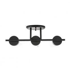 Meadowlark 21 in. 3-Light Black Modern Bathroom Vanity Light with Clear Glass Shades by Bel Air Lighting -GlowNest Shop black bel air lighting vanity lighting 71733 bk 1d 1000