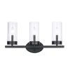 Meadowlark 21 in. 3-Light Black Modern Bathroom Vanity Light with Clear Glass Shades by Bel Air Lighting -GlowNest Shop black bel air lighting vanity lighting 71733 bk 64 1000