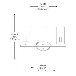 Meadowlark 21 in. 3-Light Black Modern Bathroom Vanity Light with Clear Glass Shades by Bel Air Lighting -GlowNest Shop black bel air lighting vanity lighting 71733 bk 77 1000