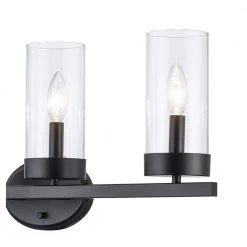 Meadowlark 30 in. 4-Light Black Modern Bathroom Vanity Light with Clear Glass Shades by Bel Air Lighting -GlowNest Shop black bel air lighting vanity lighting 71734 bk 4f 1000