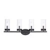 Meadowlark 30 in. 4-Light Black Modern Bathroom Vanity Light with Clear Glass Shades by Bel Air Lighting -GlowNest Shop black bel air lighting vanity lighting 71734 bk 64 1000