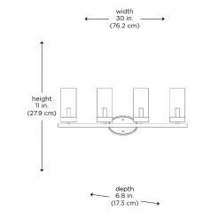 Meadowlark 30 in. 4-Light Black Modern Bathroom Vanity Light with Clear Glass Shades by Bel Air Lighting -GlowNest Shop black bel air lighting vanity lighting 71734 bk 77 1000
