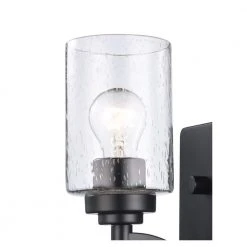 Simi 1-Light Black Wall Sconce with Seeded Glass Shade by Bel Air Lighting -GlowNest Shop black bel air lighting vanity lighting 80521 bk 1f 1000