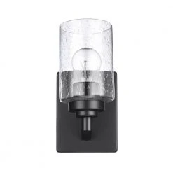 Simi 1-Light Black Wall Sconce with Seeded Glass Shade by Bel Air Lighting -GlowNest Shop black bel air lighting vanity lighting 80521 bk 4f 1000