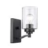 Simi 1-Light Black Wall Sconce with Seeded Glass Shade by Bel Air Lighting -GlowNest Shop black bel air lighting vanity lighting 80521 bk 64 1000