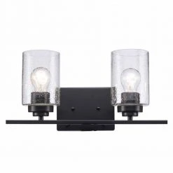 Simi 31 in. 4-Light Black Modern Bathroom Vanity Light with Seeded Glass Shades by Bel Air Lighting -GlowNest Shop black bel air lighting vanity lighting 80524 bk 1f 1000