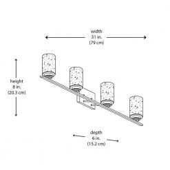 Simi 31 in. 4-Light Black Modern Bathroom Vanity Light with Seeded Glass Shades by Bel Air Lighting -GlowNest Shop black bel air lighting vanity lighting 80524 bk 77 1000