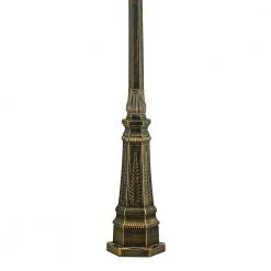 Villa Nueva 96 in. 3-Light Black Gold Outdoor Lamp Post Light Set with Stained Glass by Bel Air Lighting -GlowNest Shop black gold bel air lighting post light sets 4719 bg 44 1000