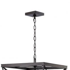 4-Light Bronze Caged Hanging Kitchen Pendant Light with Metal Shade by Bel Air Lighting -GlowNest Shop bronze bel air lighting chandeliers 11224 rob 1f 1000
