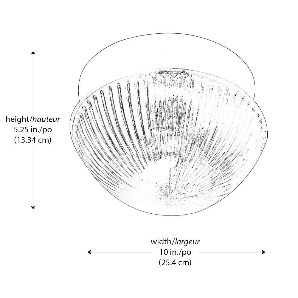 Harbor 10 in. 2-Light Oil Rubbed Bronze Flush Mount Kitchen Ceiling Light Fixture with Holophane Glass Shade by Bel Air Lighting 7 Harbor 10 in. 2-Light Oil Rubbed Bronze Flush Mount Kitchen Ceiling Light Fixture with Holophane Glass Shade by Bel Air Lighting - Image 5