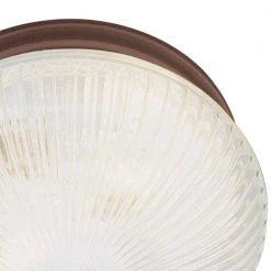 Harbor 10 in. 2-Light Oil Rubbed Bronze Flush Mount Kitchen Ceiling Light Fixture with Holophane Glass Shade by Bel Air Lighting 9 Harbor 10 in. 2-Light Oil Rubbed Bronze Flush Mount Kitchen Ceiling Light Fixture with Holophane Glass Shade by Bel Air Lighting -GlowNest Shop bronze bel air lighting flush mount lights 3640 rob c3 1000